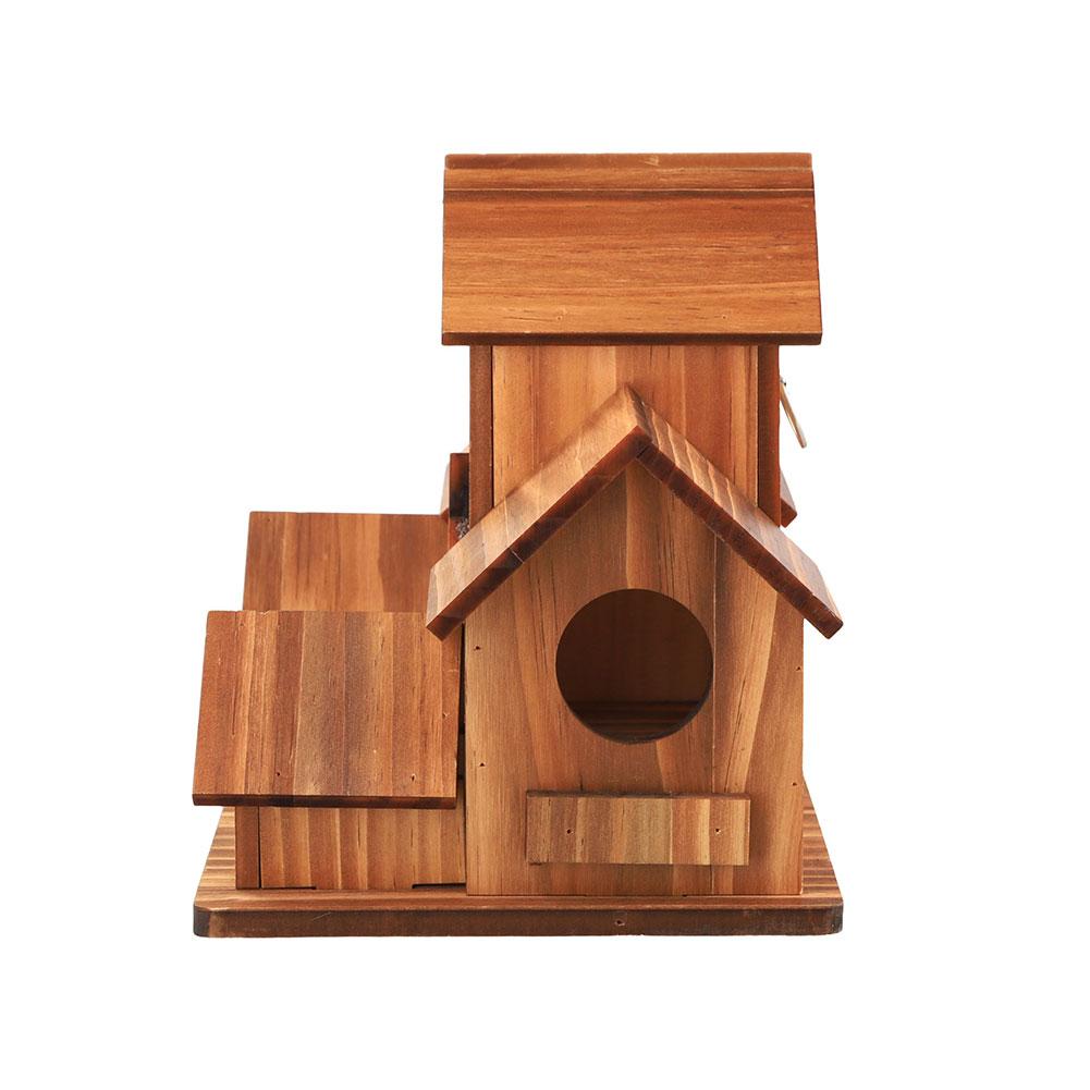 Wooden Bird Feeding Birdhouse 5 Hole Bird Cage Room Outdoor Garden Bird Nesting Box Small Pet Supplies Decoration Garden Decor