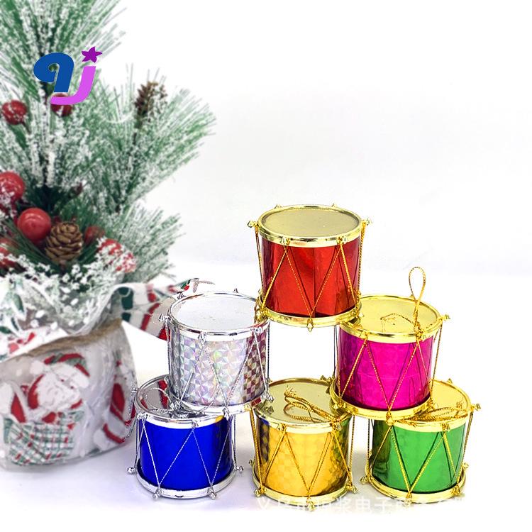 Laser Engraved Small Drum Christmas Tree Ornaments