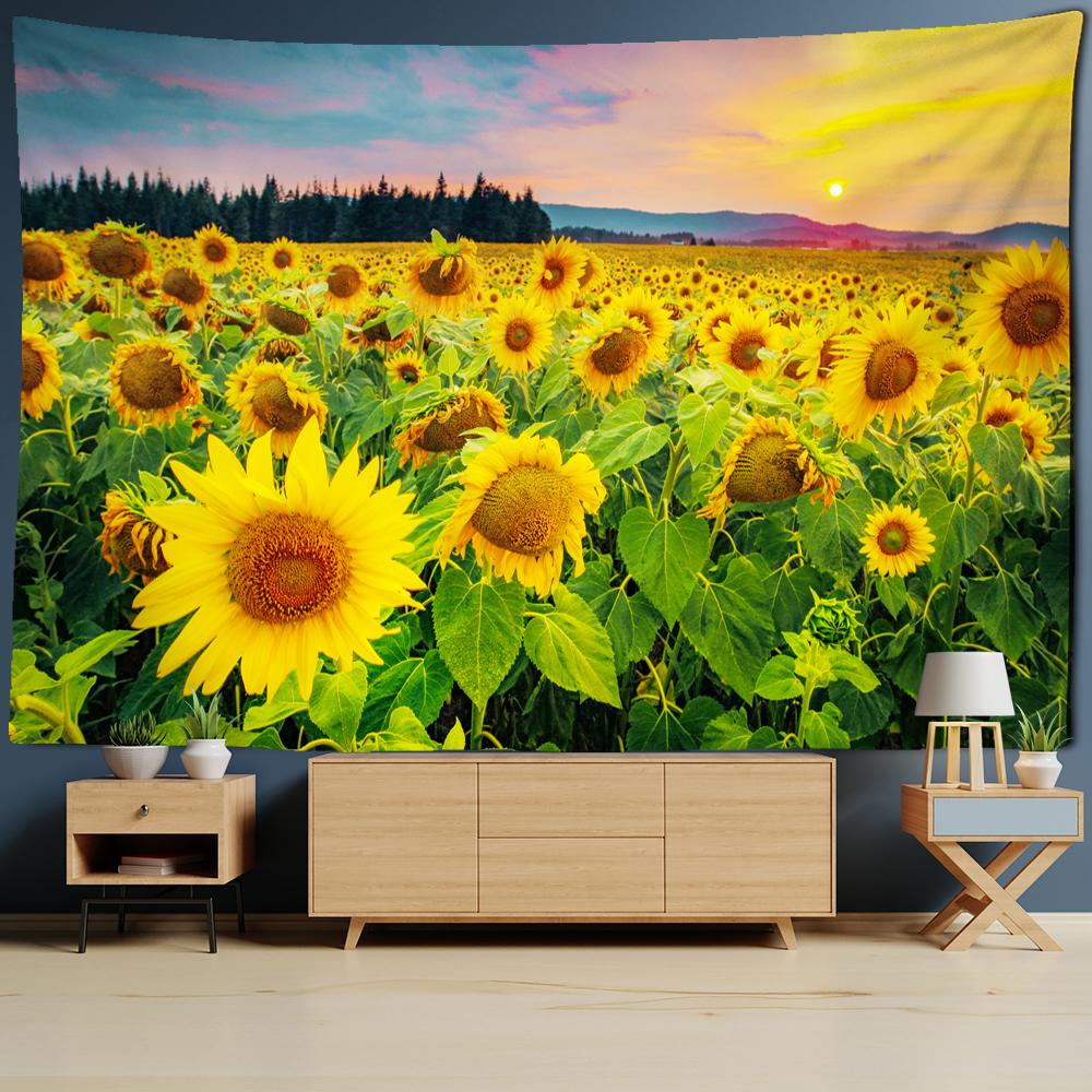 Tapices de Girasol Colgante de Pared Girasol Sol Sol Tapiz Manta Decorativa Tela Decoración de Dormitorio Tapiz de Tamaño Grande
