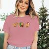 Merry Christmas Capybaras Print Women Fashion Casual Tshirts Capybara Kawaii Cartoon Tee Capybaras Lover Christmas Gift Tshirt