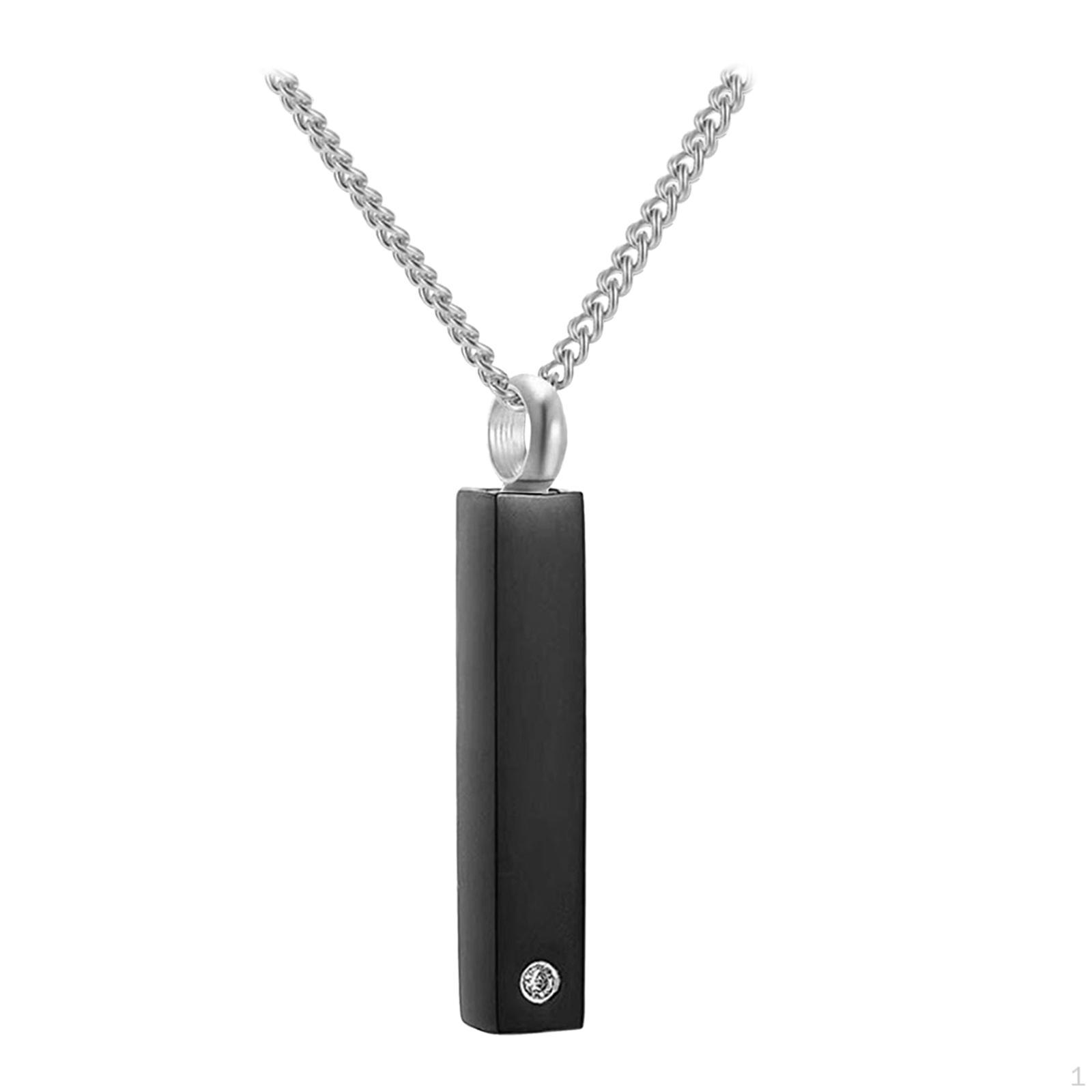 

Cremation Urn Necklace Pendant Detachable Keepsake Sealing for Funeral Hair Black