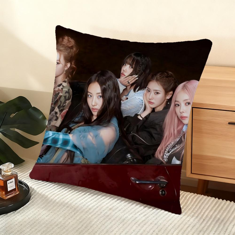 Korea Hot Girls Group Meowv Cushion Cover Silky Short Plush Home Sofa Cushion Cover - Invisible Zipper Home Decoration