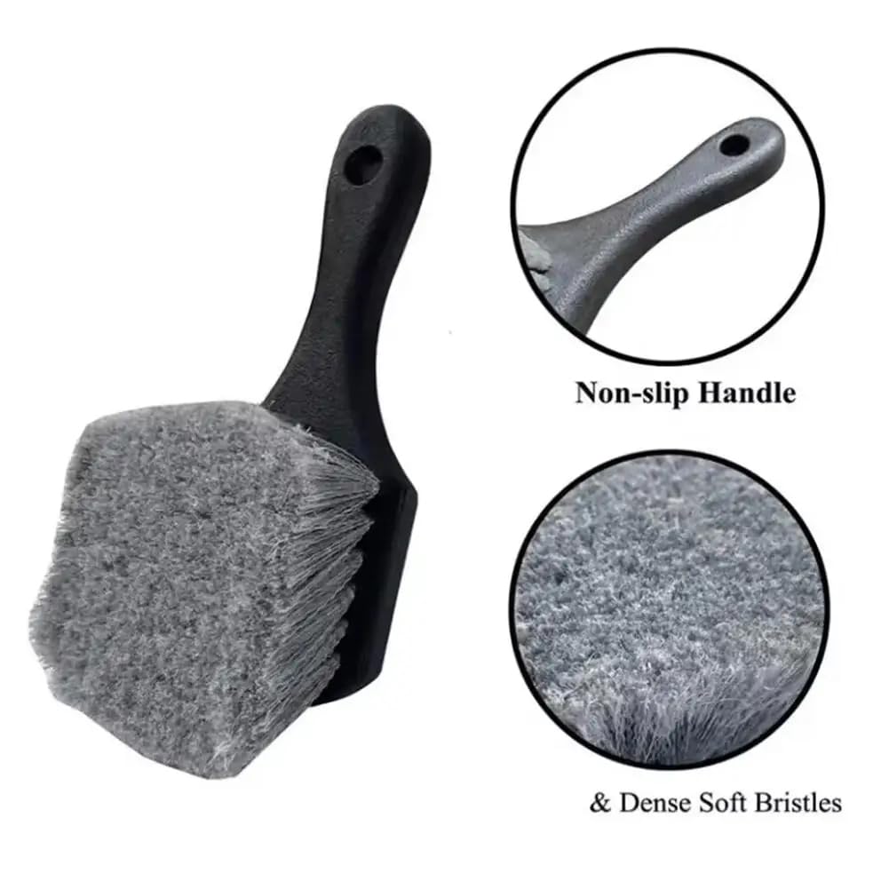 Audiophan Wheel & Tire Brush for Car Rims, Soft Bristle Car Wash Brush, Clean