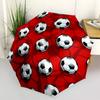 1pc Soccer Pattern Automatic Folding Umbrella - Compact 8-Rib Design, Durable Plastic & Iron, Lightweight for Outdoor Daily Use031