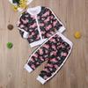 Fashion Warm Autumn and Winter Sweater Suit Newborn Baby Toddler Girl Sportswear Floral Sweatshirt Suit Flying  Suit Jacket