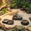 Anti-knock Reptile Food Bowl Imitation Stone Amphibians Water Bowl  Pet Habitat