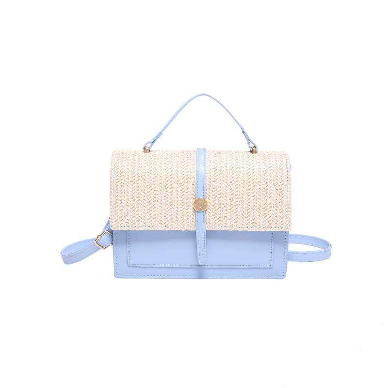 Stylish Pu Woven Shoulder Bag 2024 Summer Trendy Patchwork Small Crossbody For Women