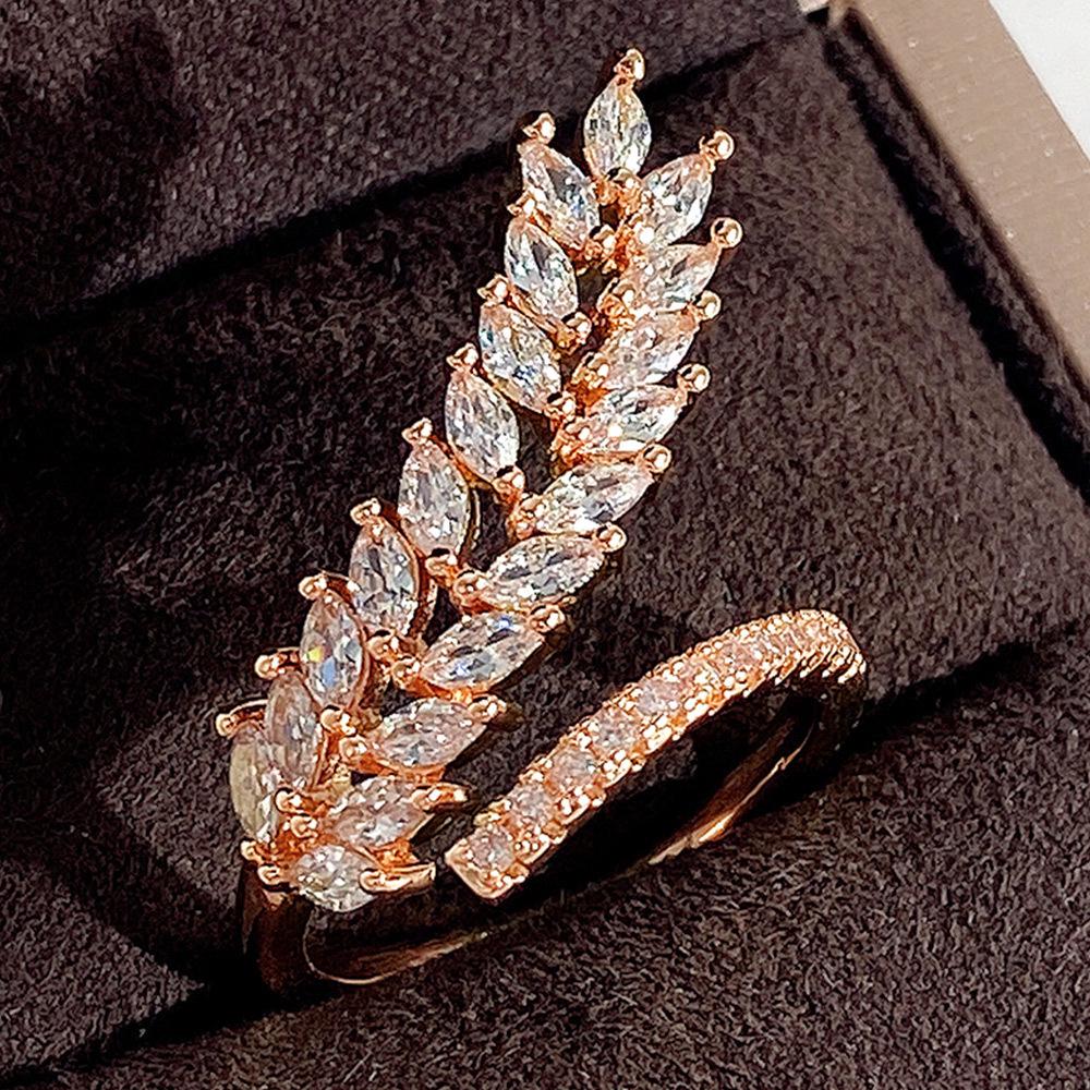 Cao Shiruili Women’s Luxury Wheat Ear Zircon Ring