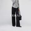 Wide leg suit pants, women's casual floor length pants, loose and slimming straight leg pants
