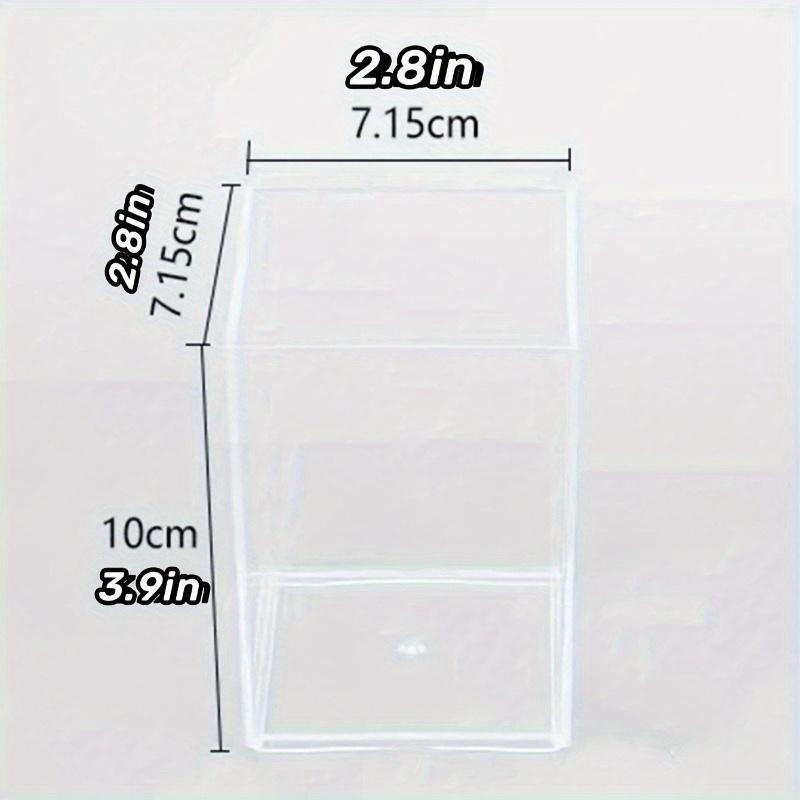 1pc Clear Acrylic Square Pen Holder, Cosmetic Brush Organizer, Desktop Stationery Storage for Students and Office