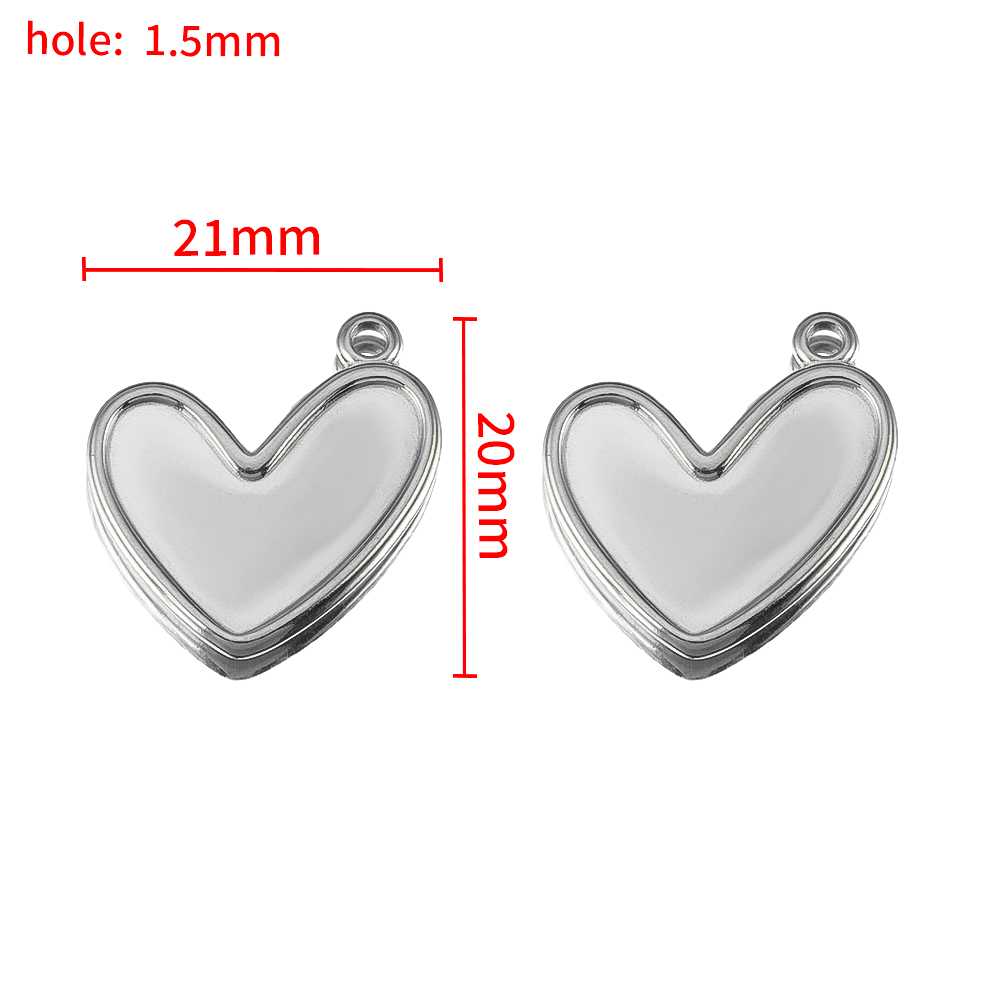 

2pcs Stainless Steel Retro Heart Round Charms Blank Tray Base Gold Plated Cabochon Cameo Base Tray Bezel Pendant Jewelry Finding 2pcs