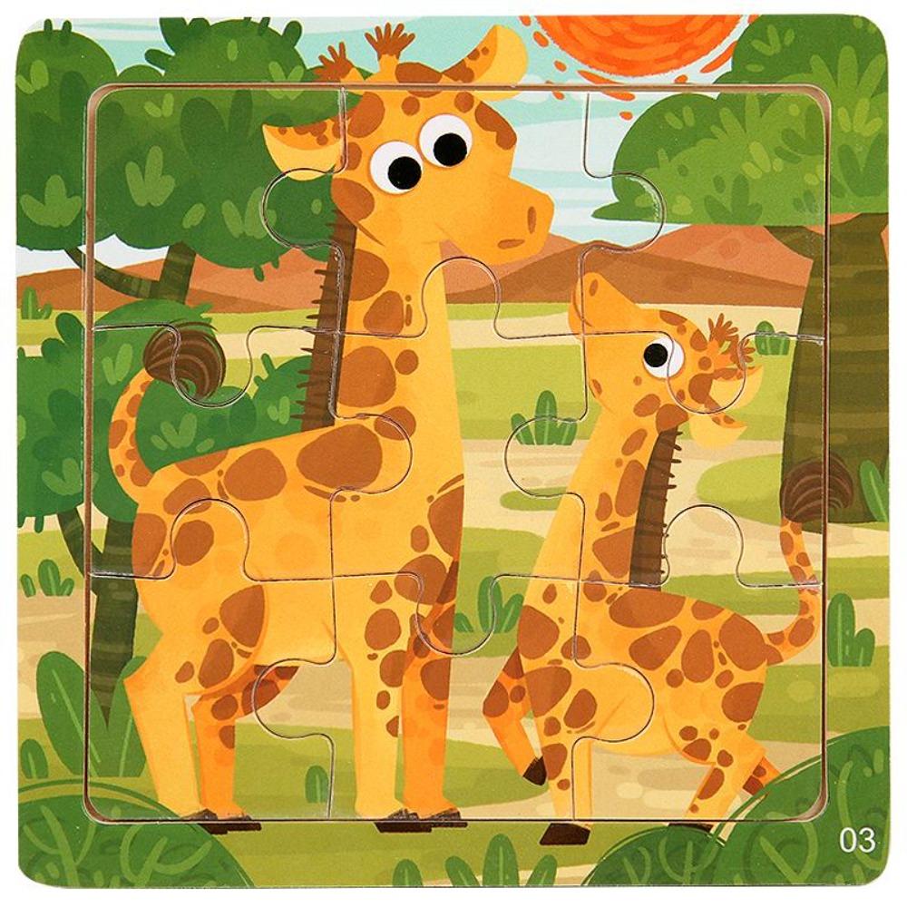 Montessori Wooden Children Cartoon Animal Pattern Puzzle Toy For Early Childhood Education 2-7 Years Old