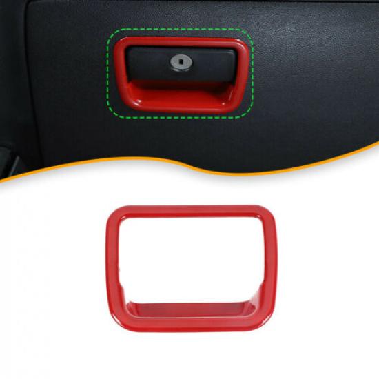 Red Co-pilot Storage Box Handle Cover Trim Bezels For Chevrolet Camaro 2010-2015