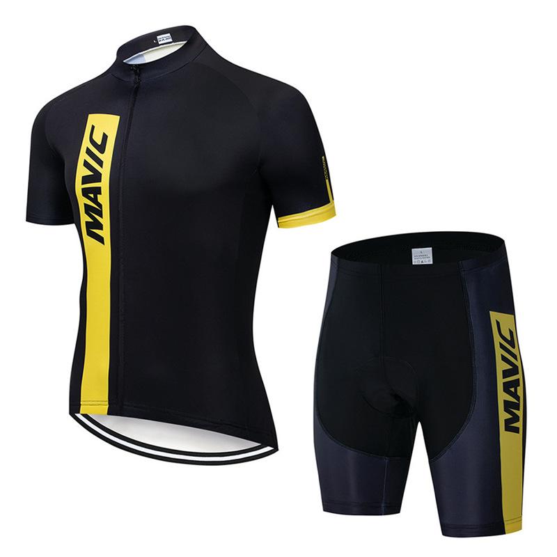 Cycling Suit Short-sleeved Suit Men's Mountain Bike Summer Bicycle Men's Top Strap Shorts