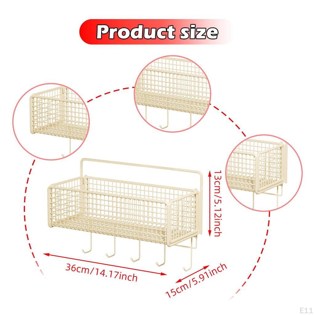 Spice Rack Organizer Hanging Kitchen Basket Lightweight Wall Mount Wire Storage for Office