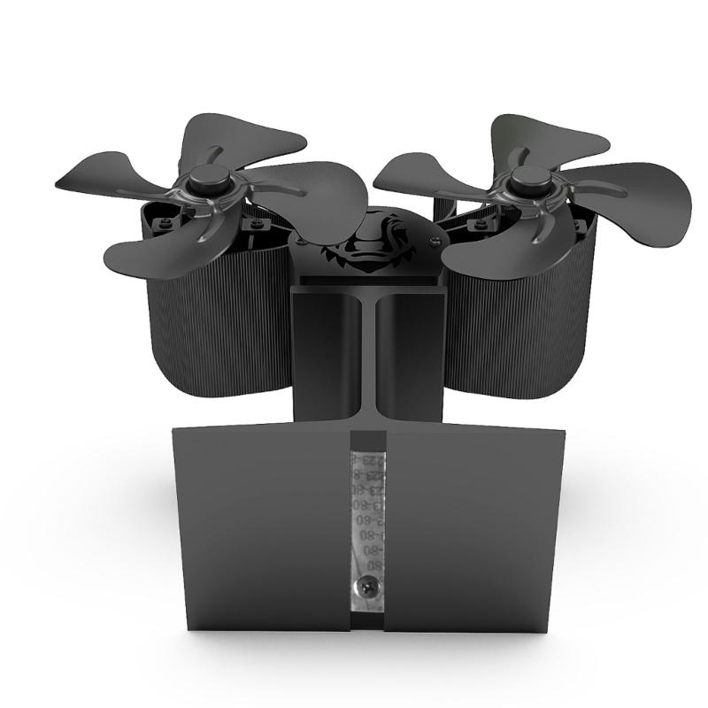 Double Head Shape Fireplaces Fan Quiet Operate Heat Powered Stove Fan for Wood Burners Efficient Heat Distribution