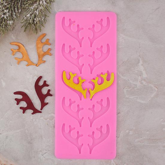 Forma Silikonowa na Masa Cukrową Róg Renifera Silikon Spożywczy Narzędzie do Dekoracji Czekolady Świąteczna Forma do Pieczenia na Dekorację Tortu i Deseru