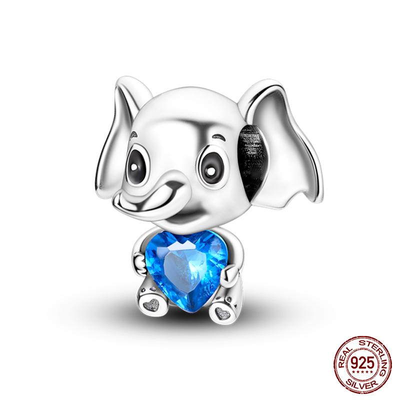 Real Copper Pink Rabbit Cat Dog Animal Charms Beads Fit Qikaola Original Bracelets Diy Birthday Jewelry Making