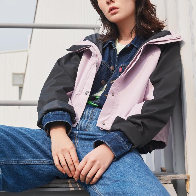 Levis Lantern Sleeve Lapel Denim Jacket Women jackets Dark-Blue 37569-0000