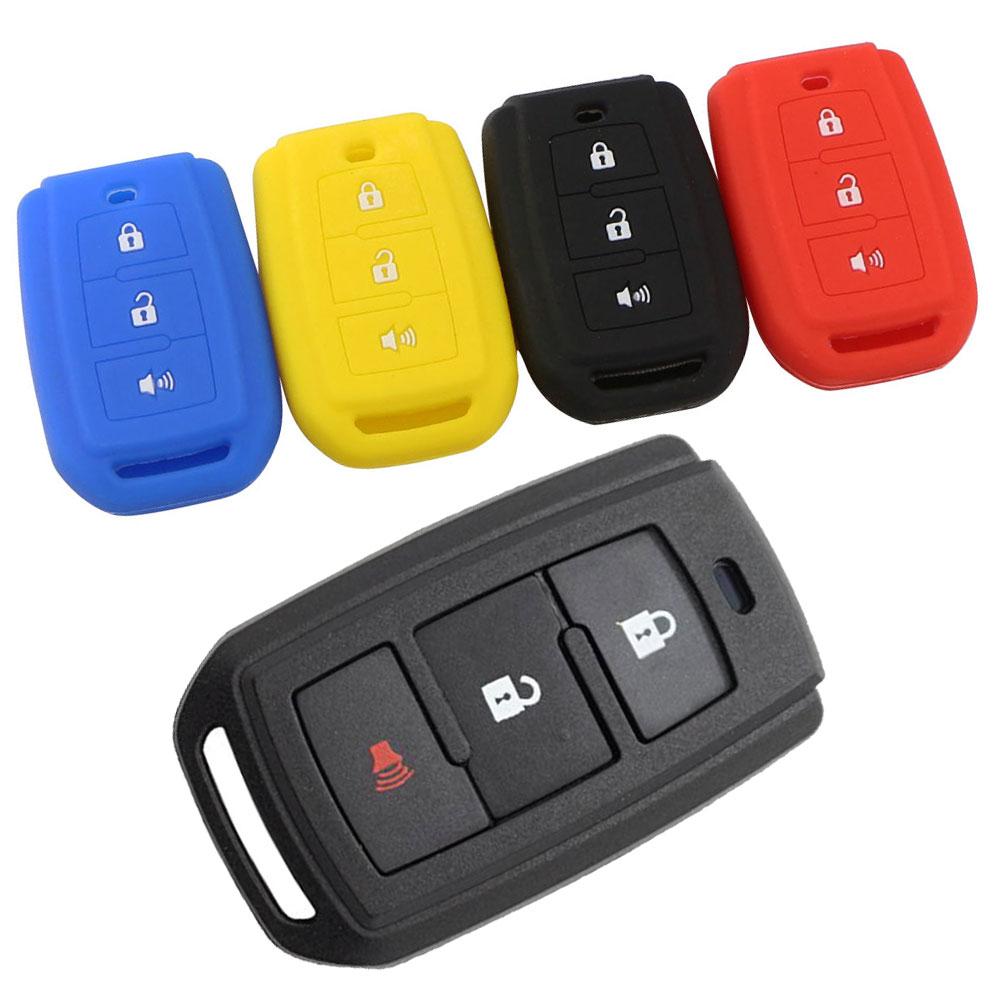 Silicone Car Key Cover Case 3 Buttons For Toyota Avanza Veloz Rush Agya Keyless Protector Keychain