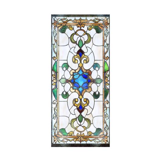 Yousheng Privacy Window Film Vintage Stained Glass Style Static Window Cling Decorative Glass Sticker for Cabinet Bathroom Kitchen Door Panel