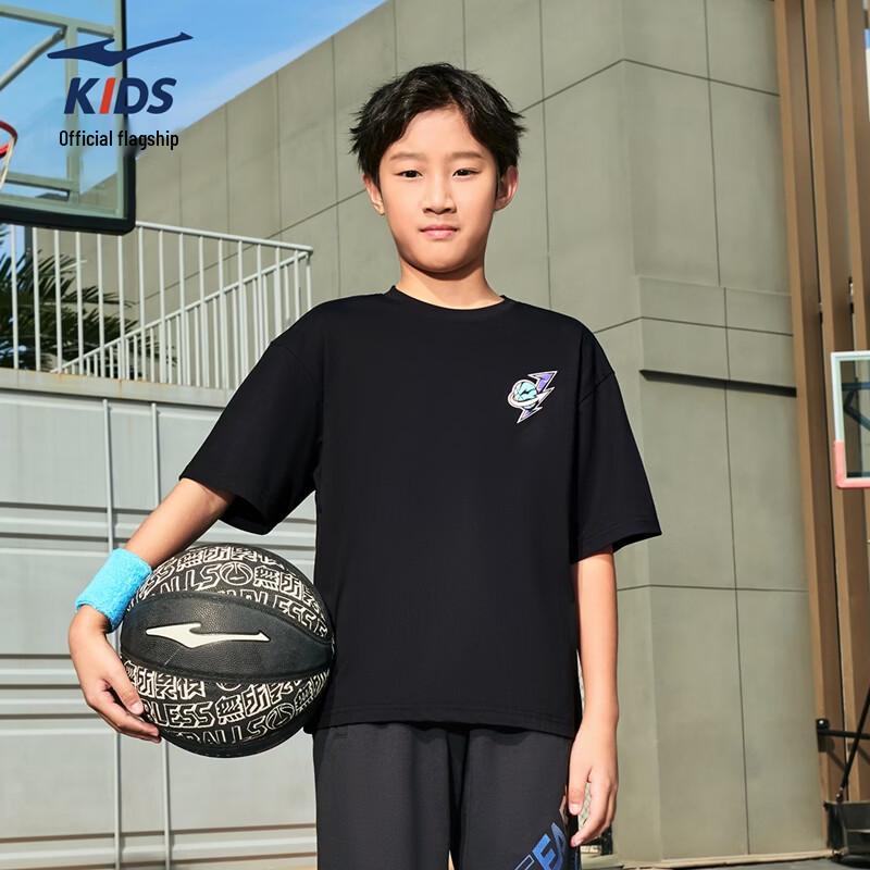 ERKE Boys' Youth Round Neck Short Sleeve Summer Outdoor Sports T-Shirt