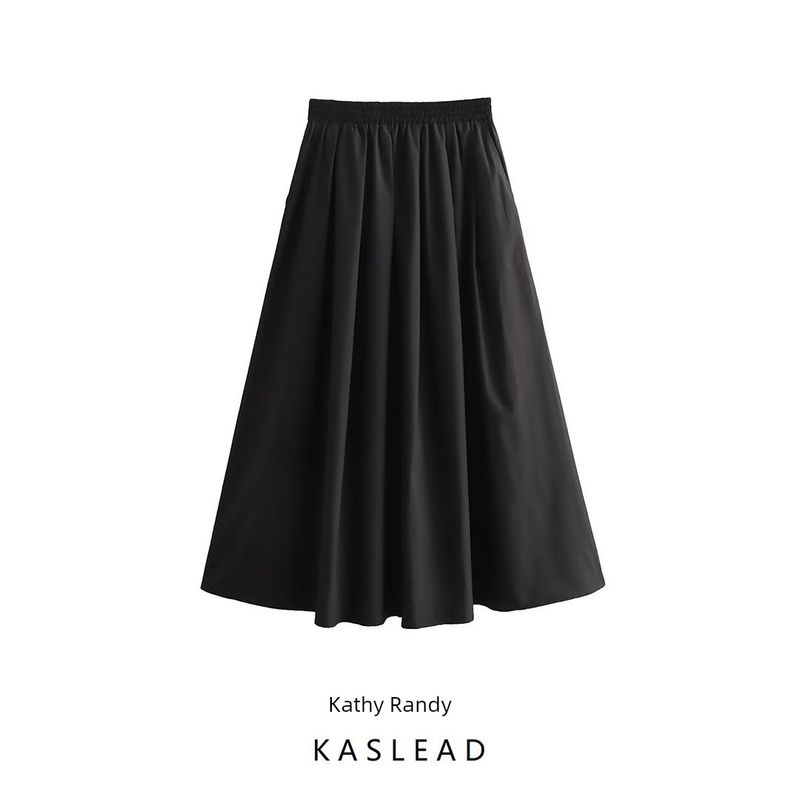 Kaslead New Arrival Women's Clothing Fashion Style Fashion All-Match Minimalist Wide Hem Midi Skirt Skirt 4437246