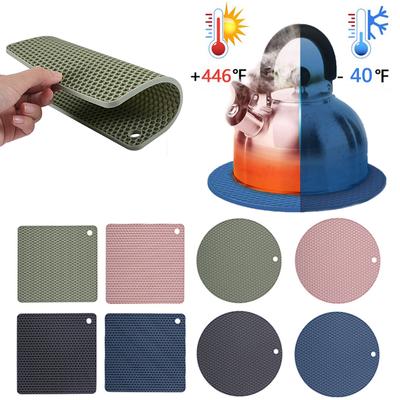 Jogo americano de silicone para cozinha, resistente ao calor, 230 °C, tapete para caçarola, à prova de vazamentos, antiderrapante, tapete isolante, secagem de talheres, base de silicone