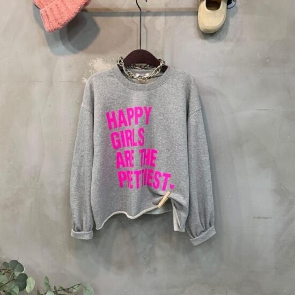 C S In The Room Women S leTTerIng looSe FiT Long Sleeve T ShirT 4Color
