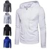 Hooded Long Sleeve Men Jacket Hoodie Zipper Closure Jacket Sweatshirt Male Clothing
