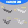 Modern Iron Hanging Basket Shelf With White Grid Design For Efficient Wall Storage Organizers In Homes Bathroom Kitchen