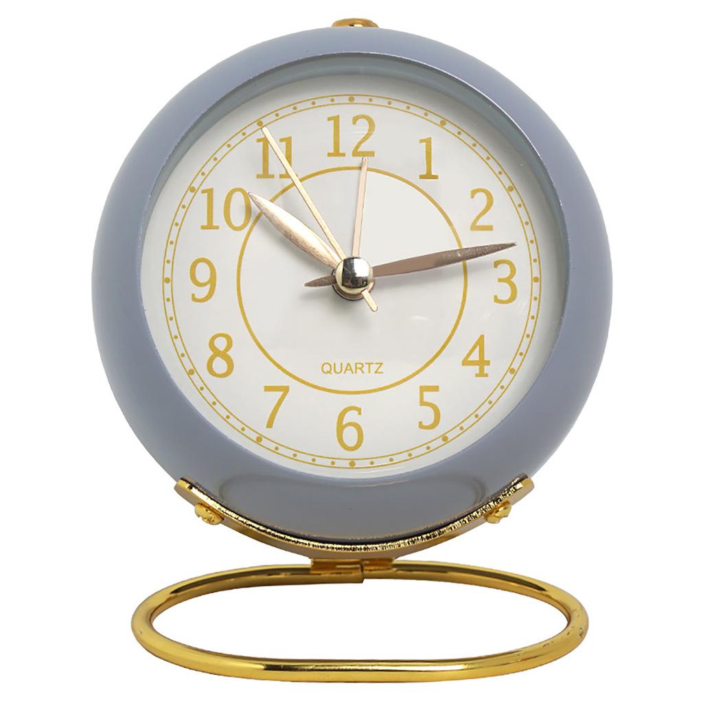 Analog Alarm Clock Pointer Design Mute Metal Luminous Desktop Clock Electronic Quartz Clock Living Room Desk Decor for Kids Room