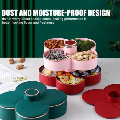 מכסה עמיד בפני רטיבות קופסת אחסון מגש פירות יבשים ביתיים ארגז חטיפים נייד לילדים אטום מסתובב מגש פירות קופסא פירות יבשים