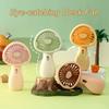 Small Handheld Fan Dual-Use Portable Fan USB Rechargeable Desk Fan Cute Mushroom Shape Personal Cooling Fan for Travel Office Home