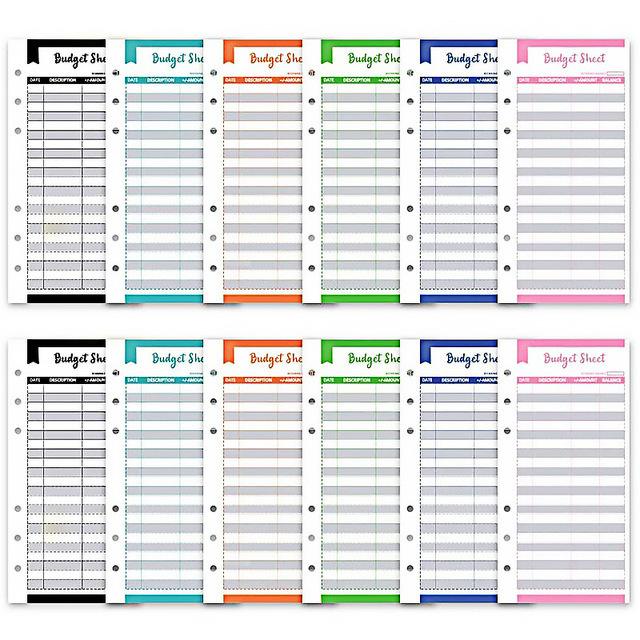 A6 Budget Binder with Cash Envelope Savings Book Budget Planner PU Leather Laptop Binder with Binder Pocket Cash Fill Folder