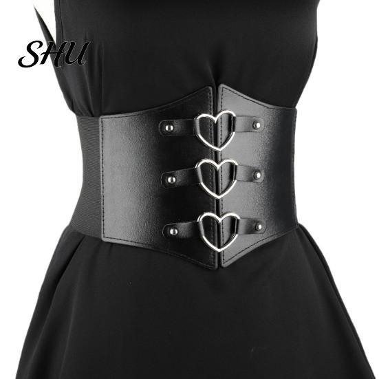 Body Belt Solid Color Retro Elastic Women Corset Exquisite Fine Craftsmanship Faux Leather Lace-up Buckle Wide Clothes Accessories Dress