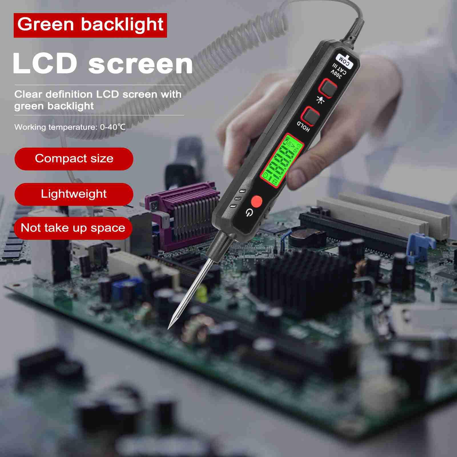 

Car Voltage Tester LCD Digital Display Automobile Maintenance Circuit Detector with Green Backlight різнокольоровий