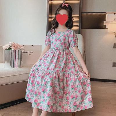 2024 Trendy Sommer Blumen Prinzessin Kleid für Mädchen