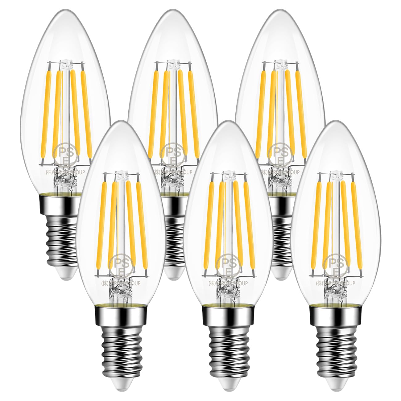 

LVWIT Chandelier Bulbs, E12 Base, 60W Equivalent, 806LM LED Filament Bulbs, 2700K Warm White, LED Candelabra Bulbs, E12 6W Energy Saving,