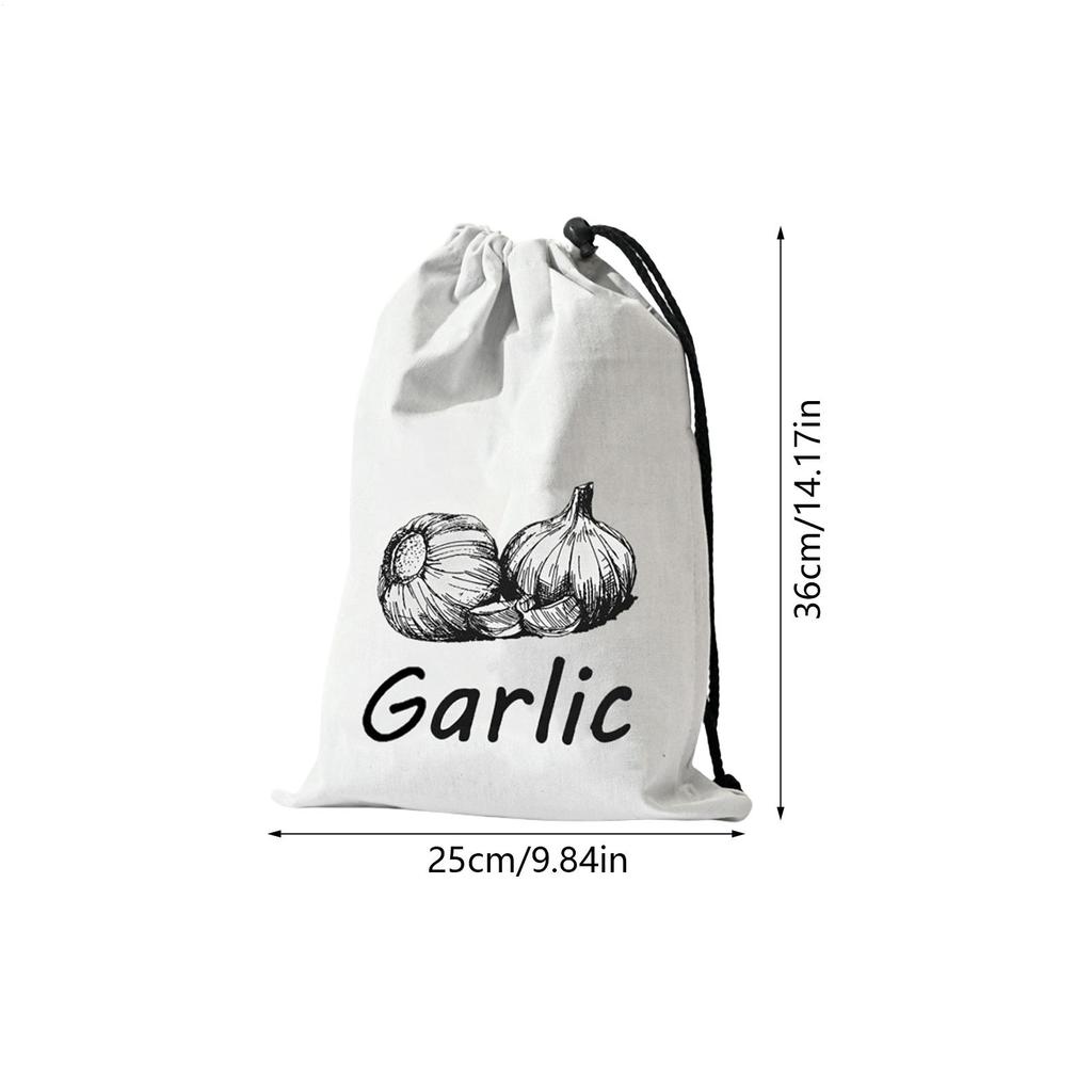 Reusable Produce Bags Washable Canvas Onion Potato Storage Bag Reusable Washable Sack Drawstring Large Food Container Vegetable