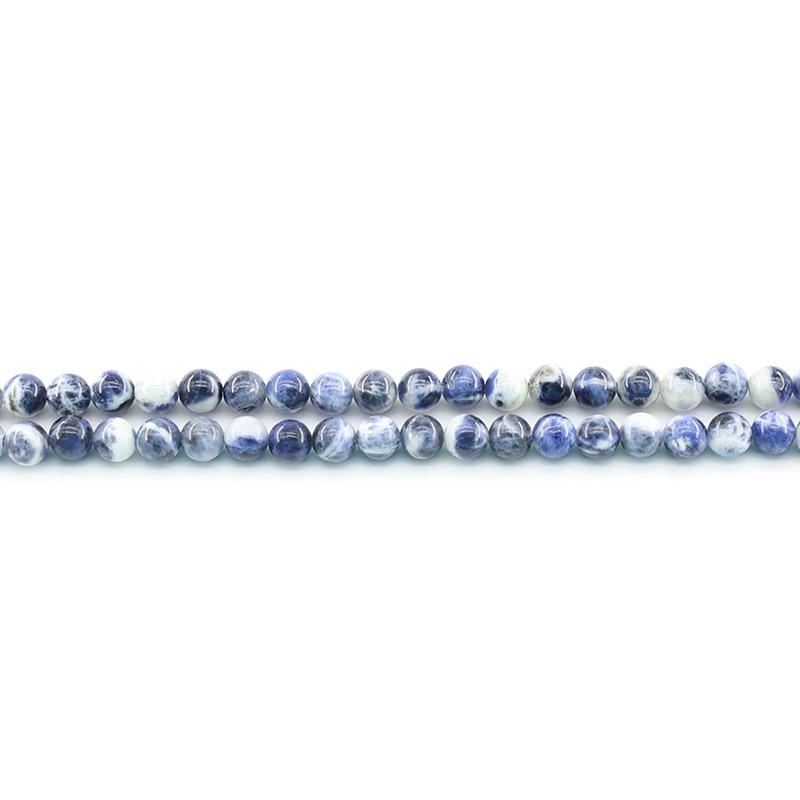 Blue Veined Stone Beads DIY Jewelry Accessories 6mm, 62 beads, 20g