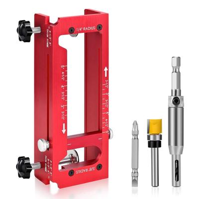 Adjustable Mortise Jig Fits Door Hinges From 2.5" To 5", 1/4" Radius, 5/8" Radius and Square Corner Types