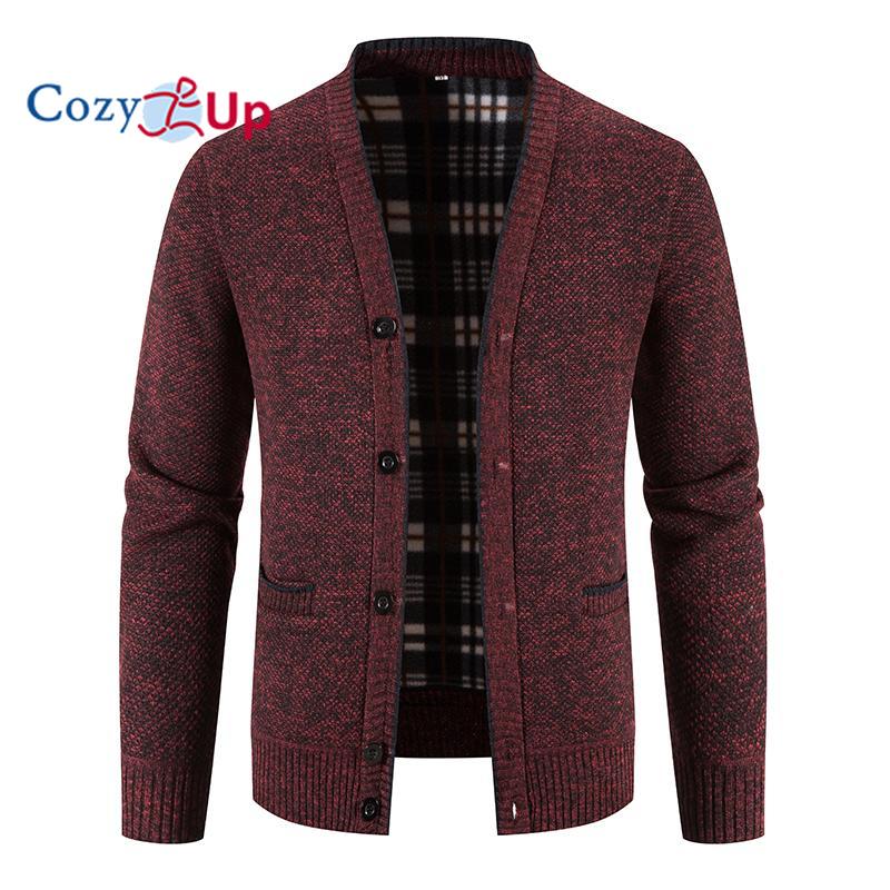 Cozy Up pánský teplý svetr s dlouhým rukávem Cardigan bunda Podzim a zima