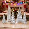 AS60-Home Party Decor Illuminated Mercury Glass Trees 5PCS Christmas Tree With Led Lights For Xmas Mantel