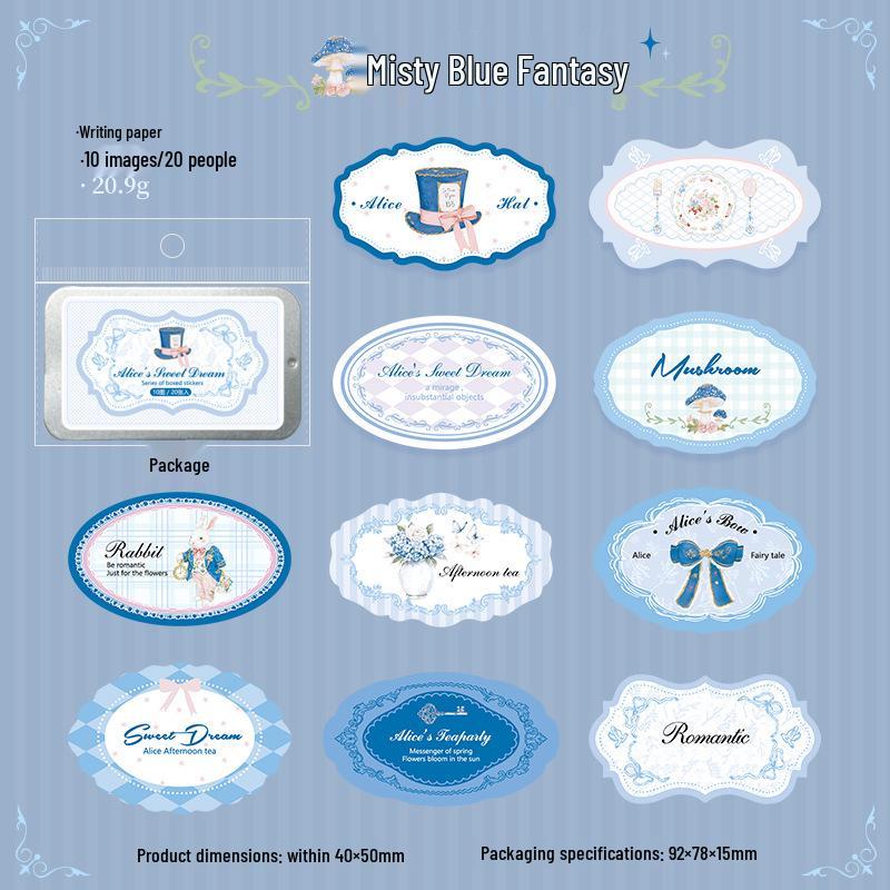 Retro Fairy Tale Ketchup Sticker Pack - Alice Sweet Dream Journal DIY Gift Box Decor