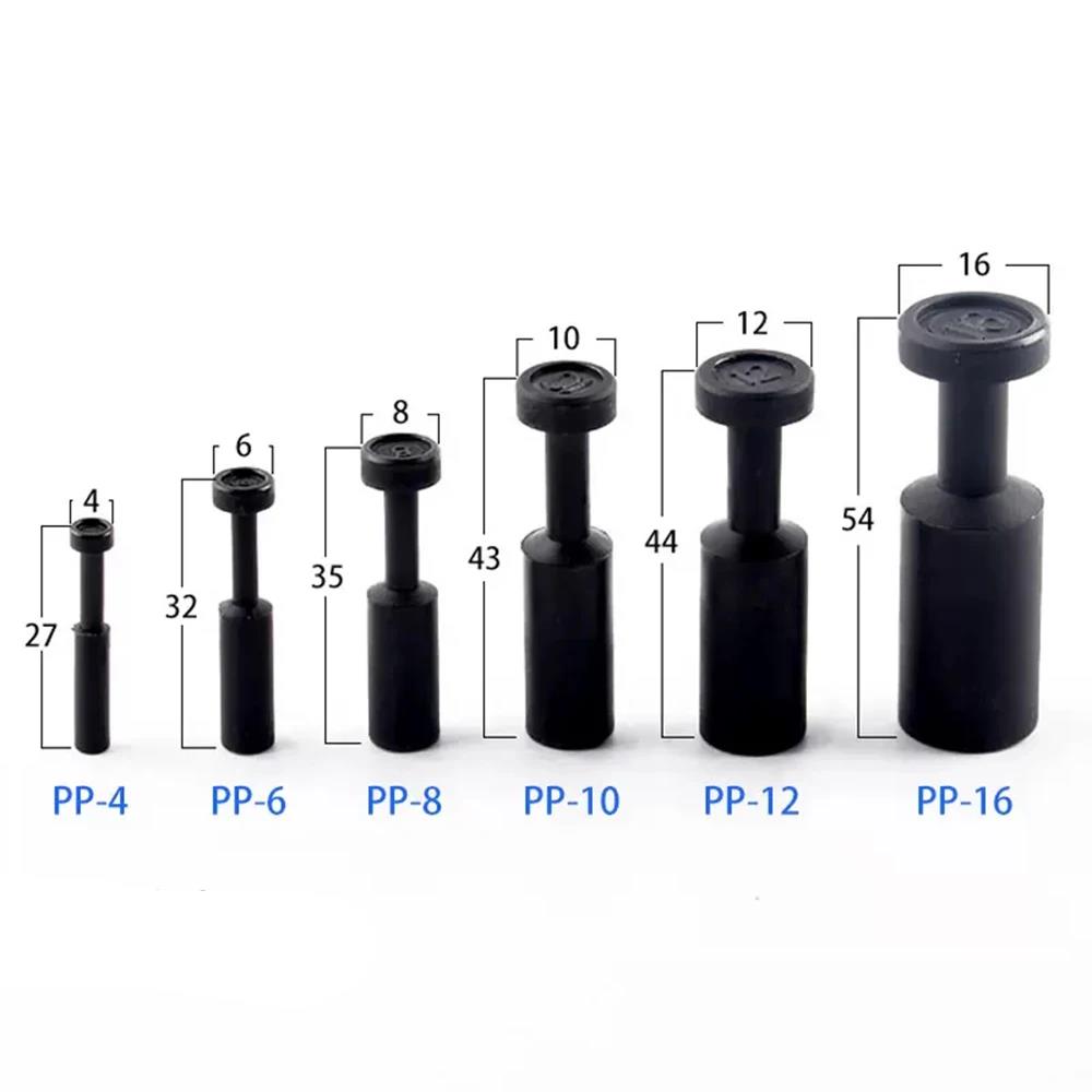 10pcs PP PPF4 /6/8/10/12mm Pneumatic Blanking Pipe End Cup Plugs Air Hose Tube Push Fit Connector Plastic Plug Ventilation Valves 4