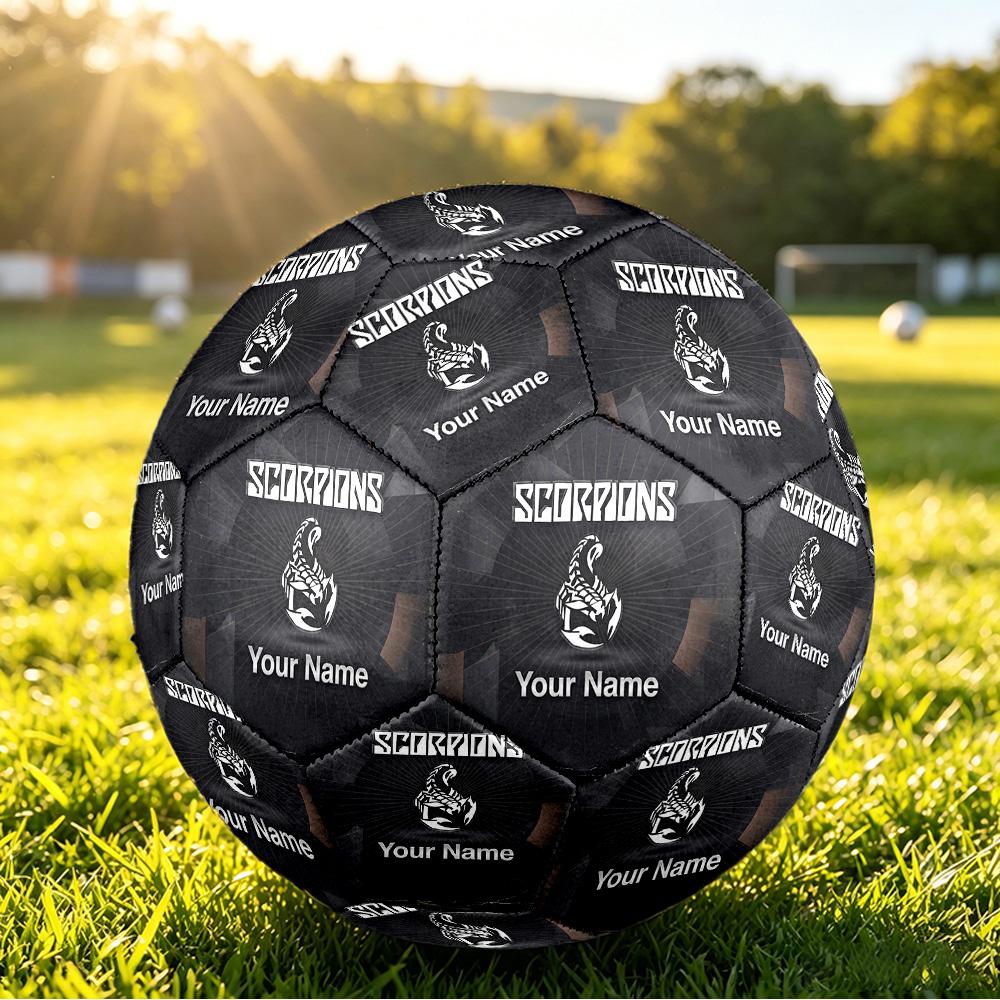 Scorpions Size 5 Football, Custom Name Text Personalized Soccer Ball Sport Training Gift