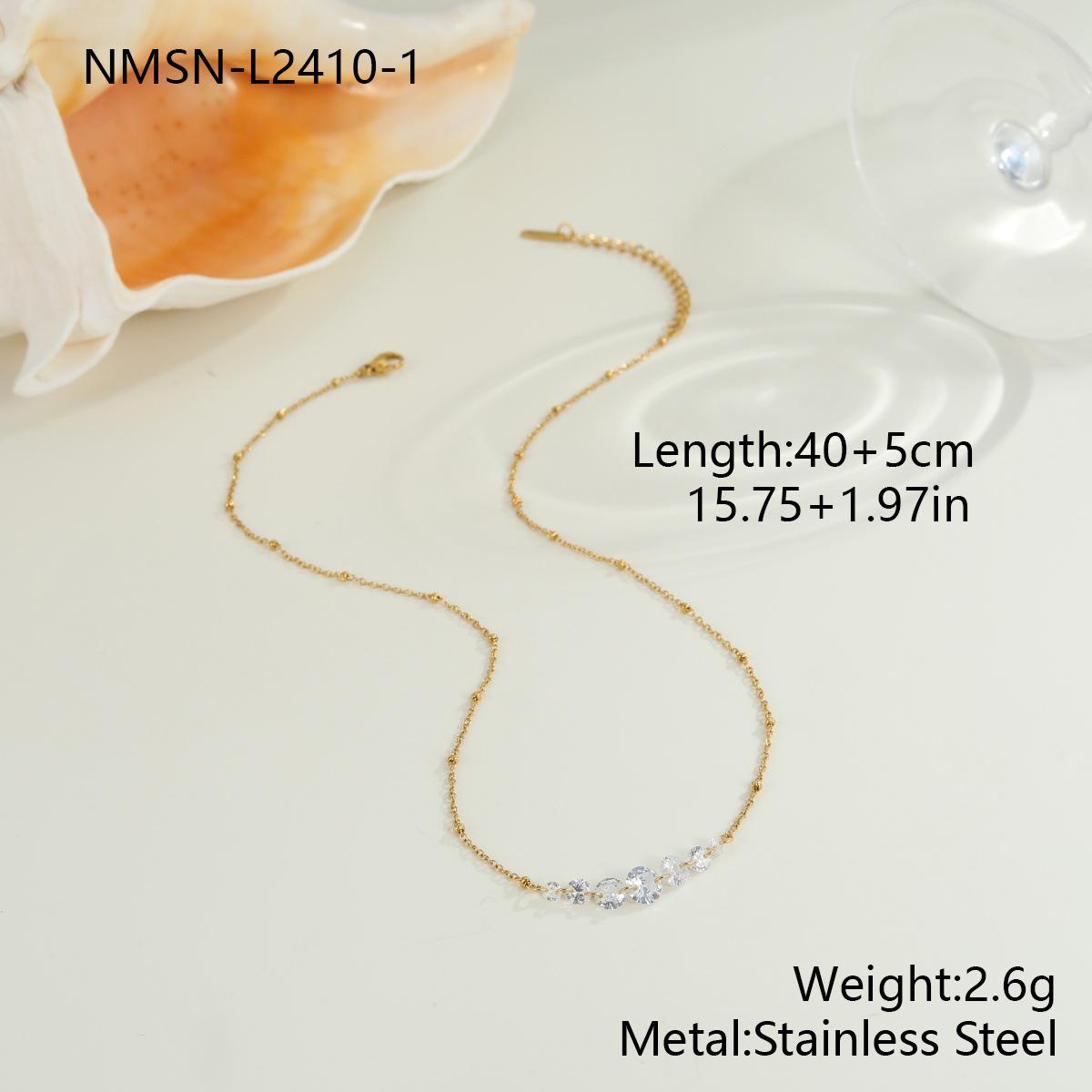 GEMCHIC Women s 18K Gold Plated Stainless Steel Zircon Layered Necklace Geometric Dangle Chain