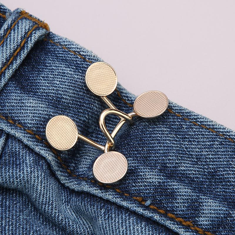 2er-Sets Metall Jeans Taillenschnalle Verstellbare Nagelfreie Druckknöpfe Verschlussknopf Abnehmbarer Taillenverenger Haushalt