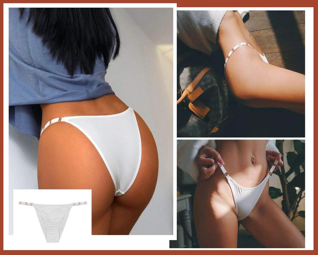 Beirou Brazilian Satin Fabric with Jeweled Bling Luxurious Long Peach Butt Women's T-Back Panties, Bling, Shine, Sparkling, Gorgeous, Sexy, Legs,